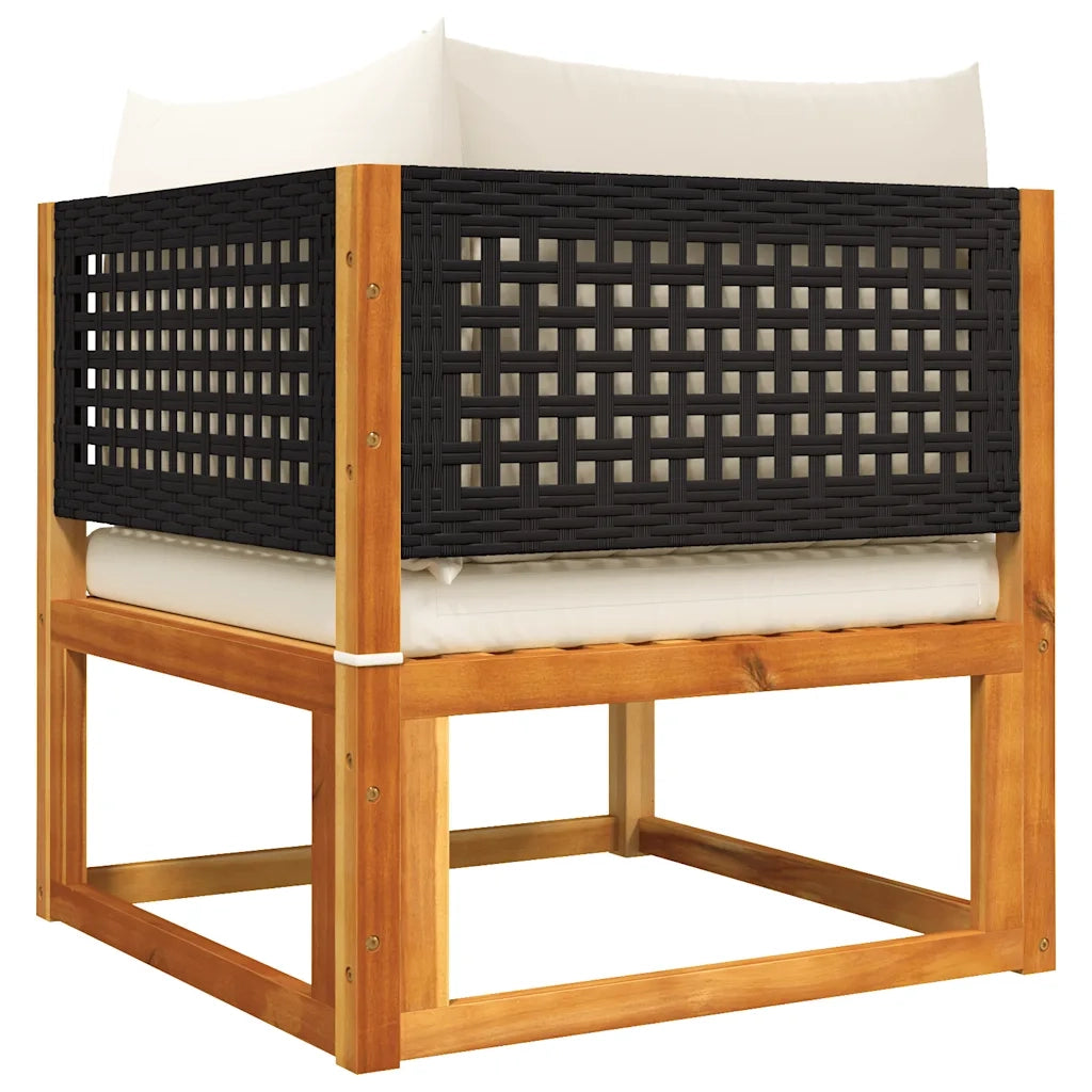 Divano da giardino angolare con Cuscini-Sofa da Giardino-Divano da esterno in legno di acacia e rattan 515039