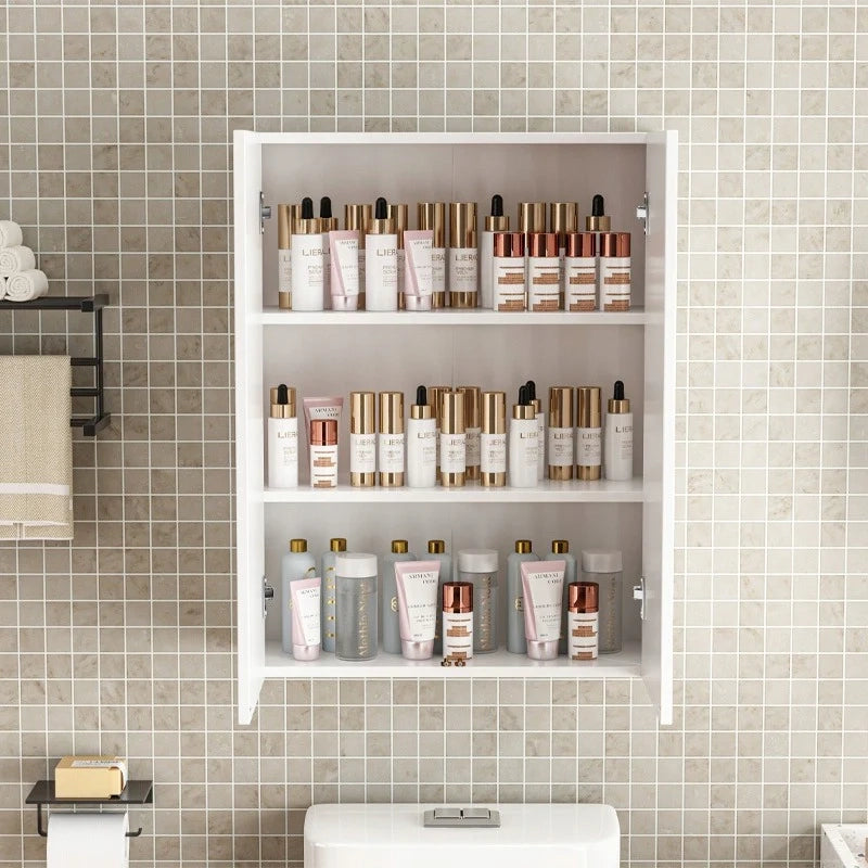Mobile da Bagno Sospeso 60 cm 2 Ante Moderno e Salvaspazio