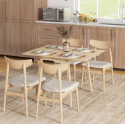 Tavolo da pranzo pieghevole ULEVR 110x86x75 cm in legno naturale, con due alette per 2-4 persone