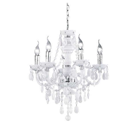 Lampadario Classico 5 Luci con Pendagli Bianco 73 cm Luster GD Trio