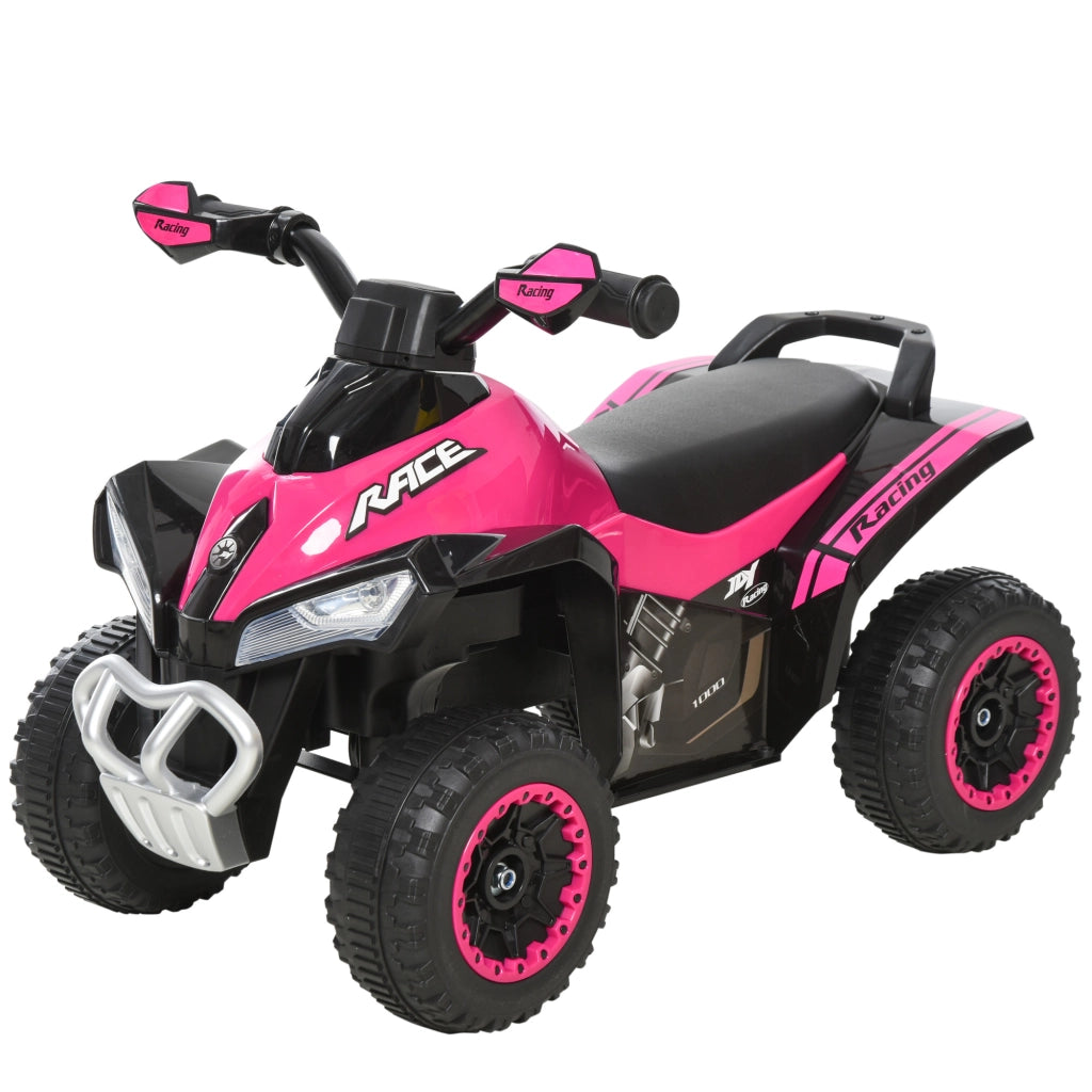 Mini Quad per Bambini 18-36 Mesi a Spinta Manuale con Musiche Integrate e Ampio Manubrio, Moto per Bambini in PP e Metallo, 67.5x38x44 cm, Rosa