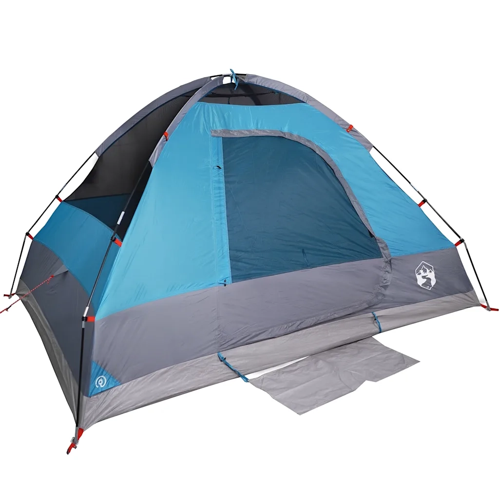 Tenda da Campeggio a Cupola per 4 Persone-Tenda per Escursionismo Blu Impermeabile 200543