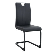 Set di 2 sedie da sala da pranzo con schienale ergonomico e piedini antiscivolo in PU nero 75 × 47,5 × 44,5 cm