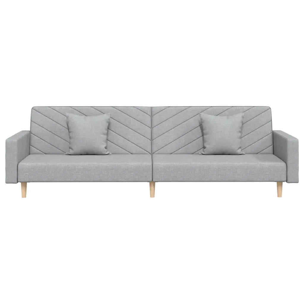 Divano letto | Sof¨¤ letto | Letto singolo a 2 Posti con 2 Cuscini Grigio Chiaro in Tessuto