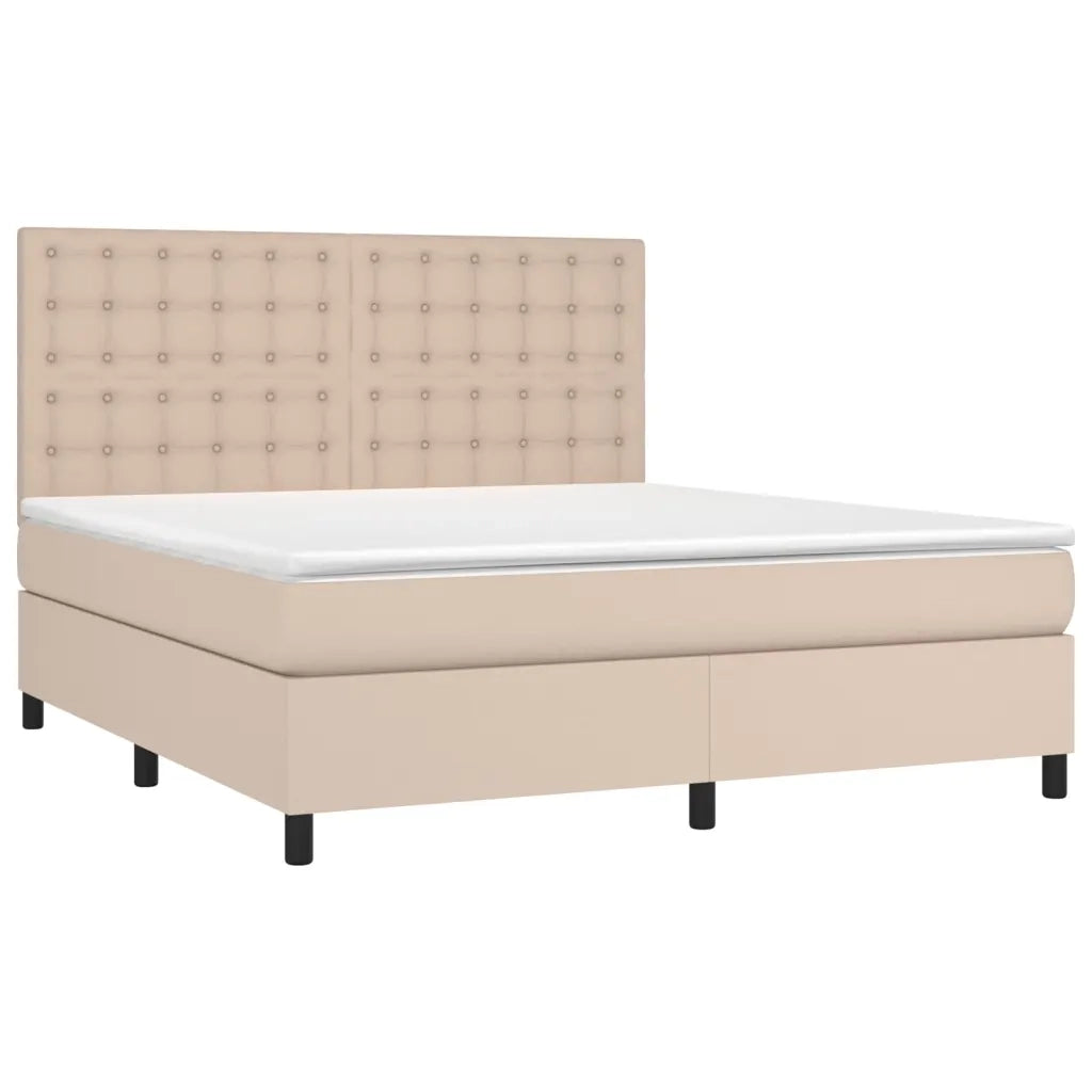 Giroletto a Molle con Materasso Cappuccino 160x200cm Similpelle 3142856