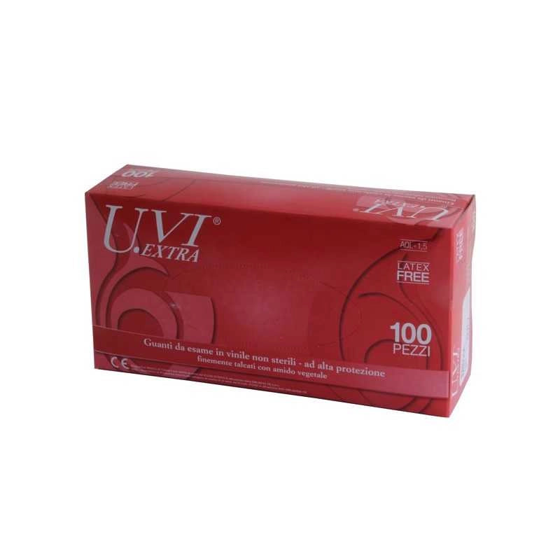 Guanti Vinile Uvi Extra pz.100 XL