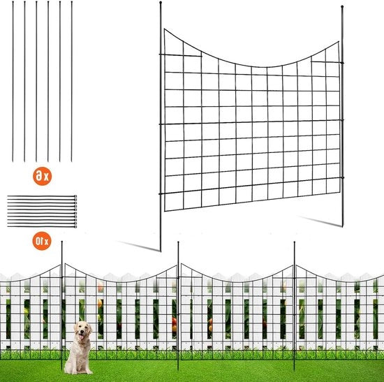 Recinzione di giardino decorativa senza stile graafvrij, altezza 93 cm, lunghezza 36 m, distanza tra i pali 63 cm - Set di 5 pezzi