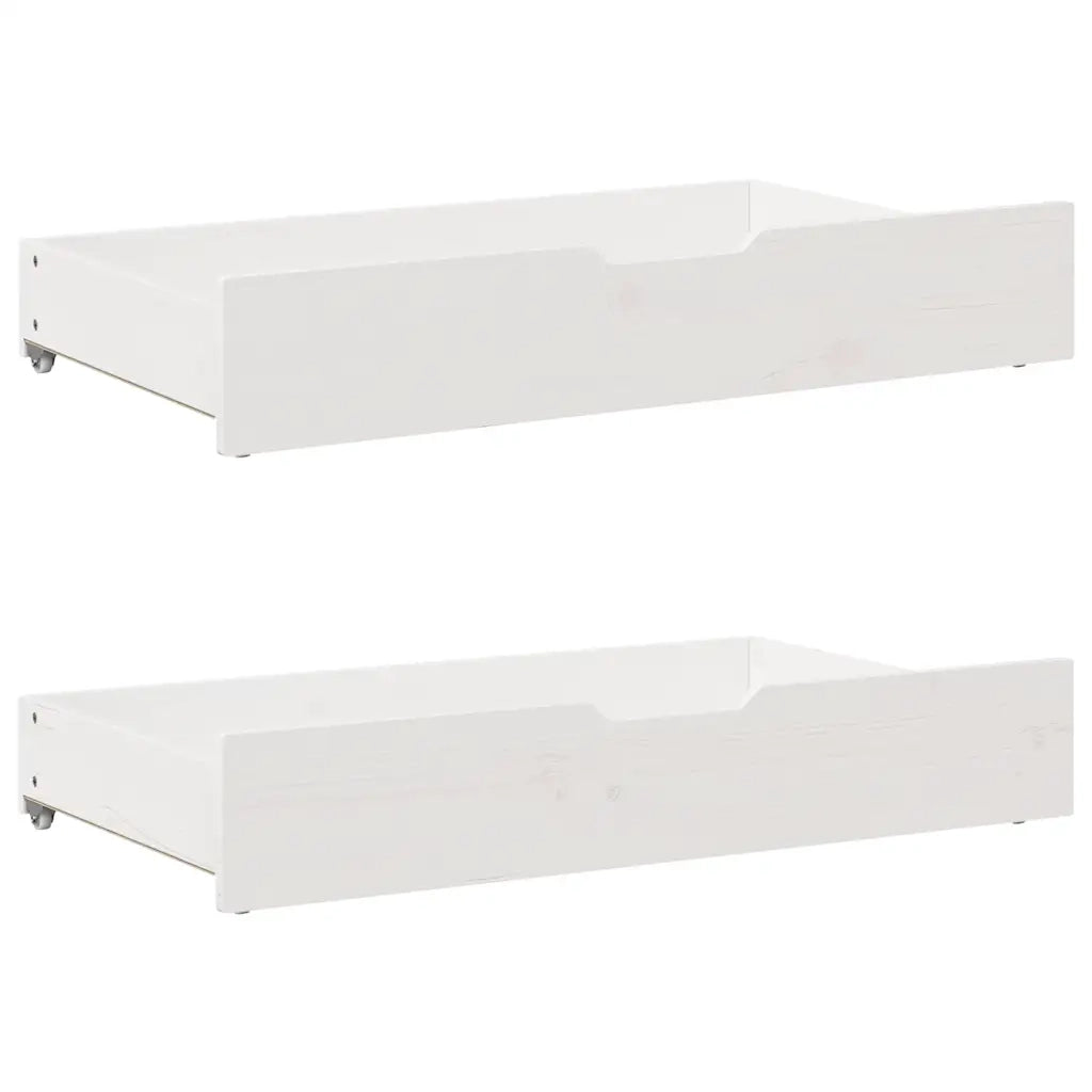 Giroletto con Cassetti Bianco 120x200 cm Legno Massello di Pino 3301947