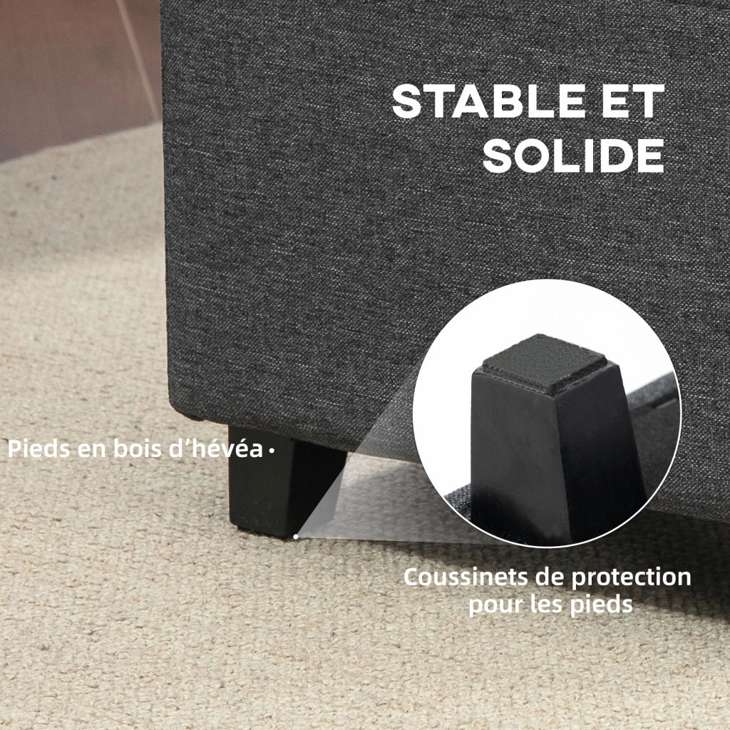 Pouf imbottito con tasche laterali ¨C Minimal ¨C Grigio 35x35x35 cm