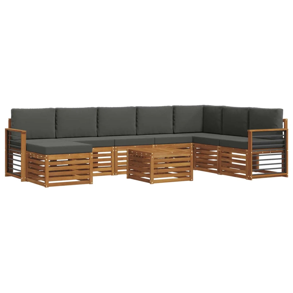 Set divano sezionale con cuscino 9 pcs Naturale e Antracite 3375342