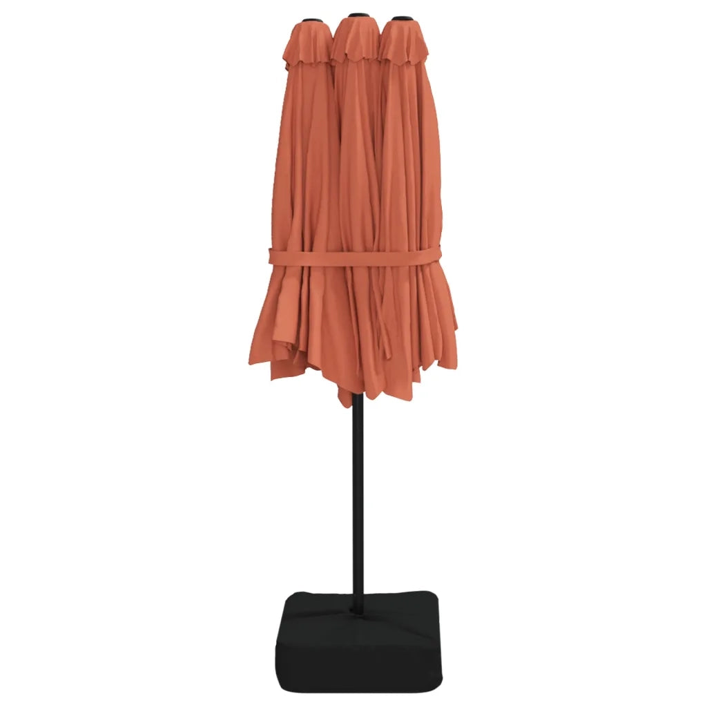 Ombrellone a Doppia Testa-Ombrello da giardino Terracotta 449x265 cm
