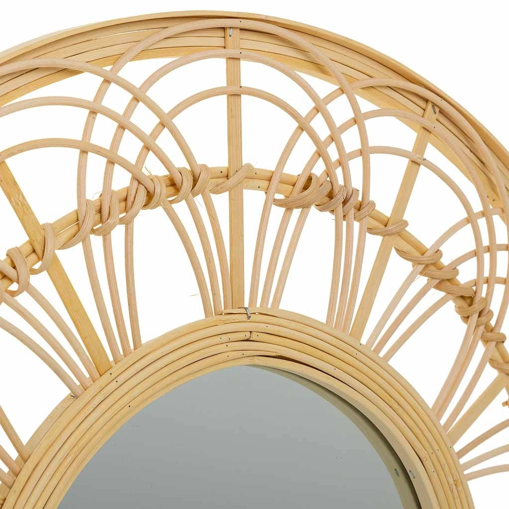 Specchio in rattan e bambù marrone d55,5x2h