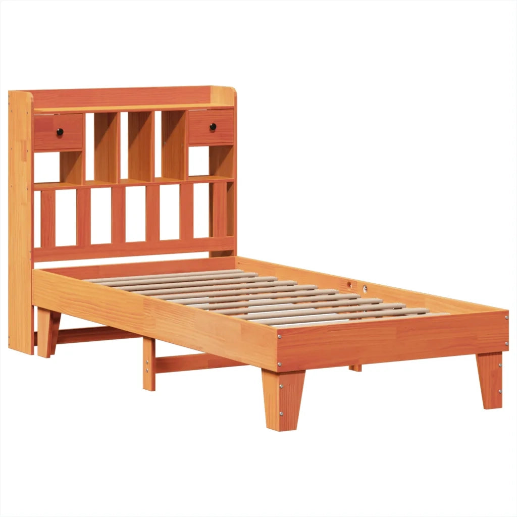 Letto senza Materasso-Struttura Letto Marrone Cera 75x190 cm in Legno di Pino 285090
