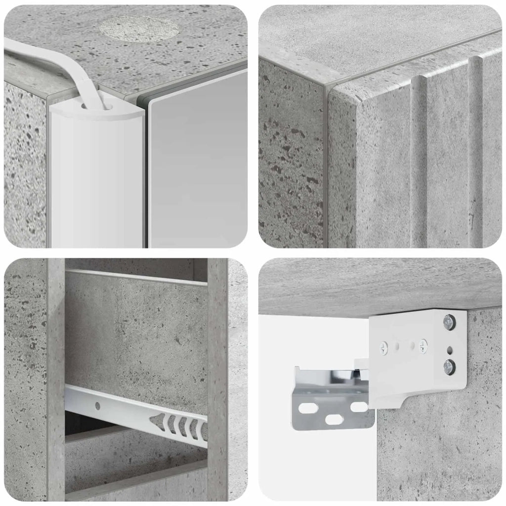 Set di Armadi da Bagno 5 pz Grigio Cemento Legno ingegnerizzato 3407354