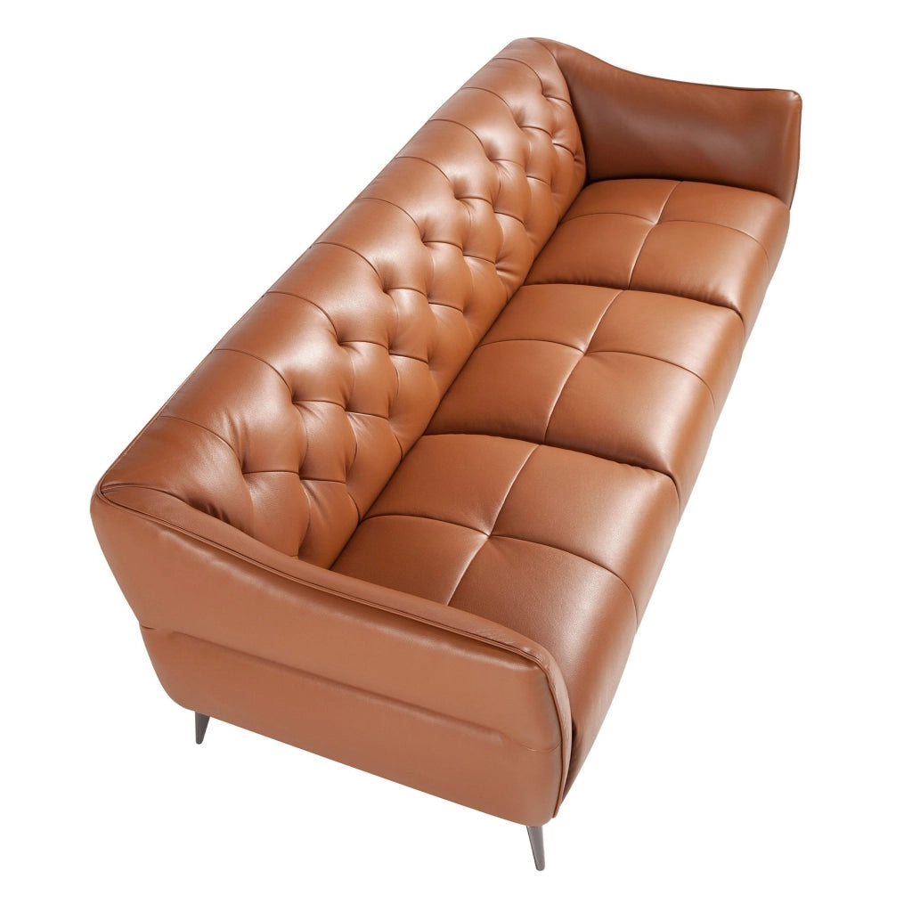 Divano Chester a 3 posti in pelle marrone