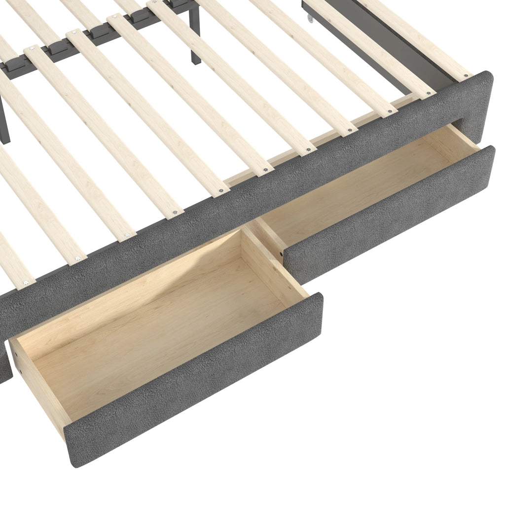 Divano letto 90 × 190 cm con apertura a 180 gradi; due cassetti; vani portaoggetti; LED; USB e USB-C grigio