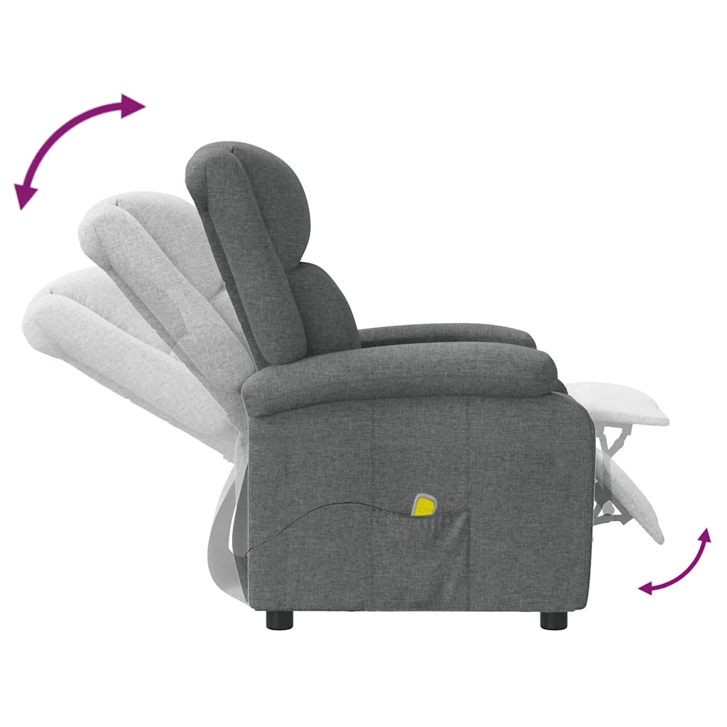 Poltrona Massaggiante | Sedia Relax Grigio Scuro in Tessuto