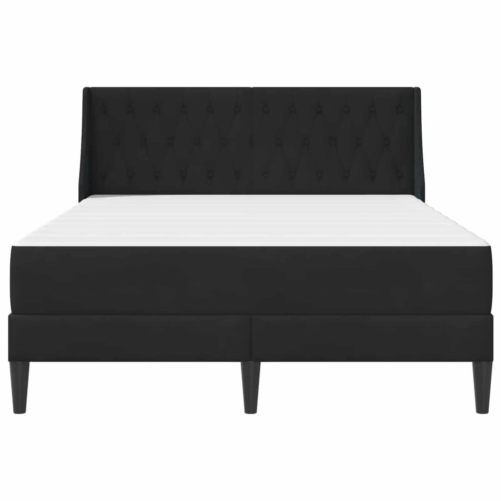 Struttura letto con materasso Nero 140 x 190 cm Velluto 3414799