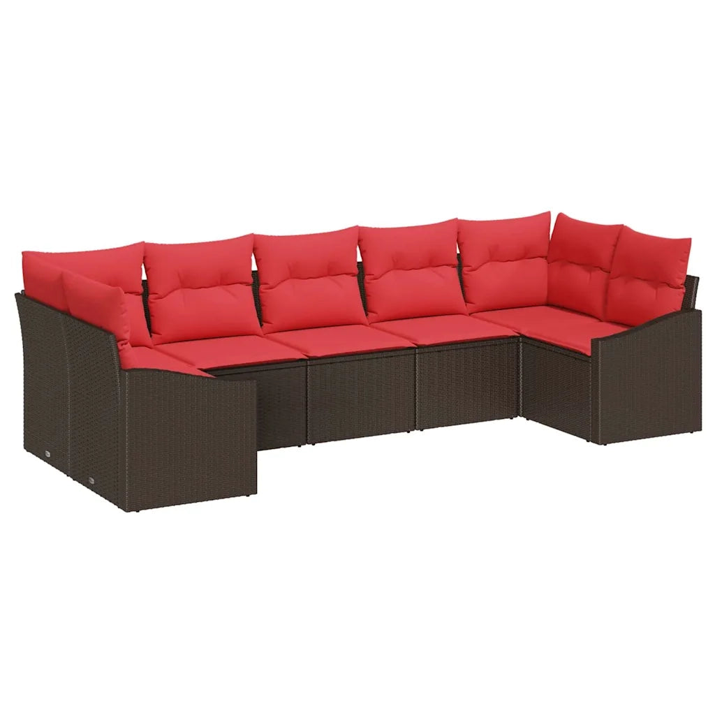Set di divani 7 pz Marrone polyrattan 3346874