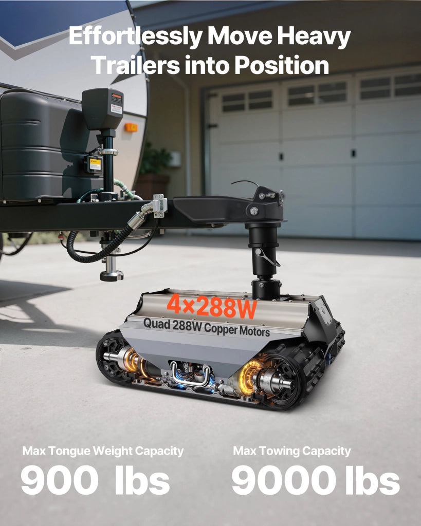 Carrello Elettrico per Rimorchi TK45 Movimentatore Motorizzato con Telecomando 100m Traino 4082 kg per Camper Roulotte Robusto