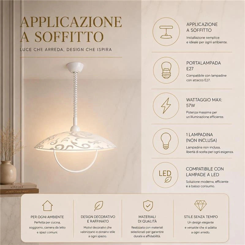 MELISSA LAMPADA SALISCENDI DA SOFFITTO E 27 1 LUCE 50 CM