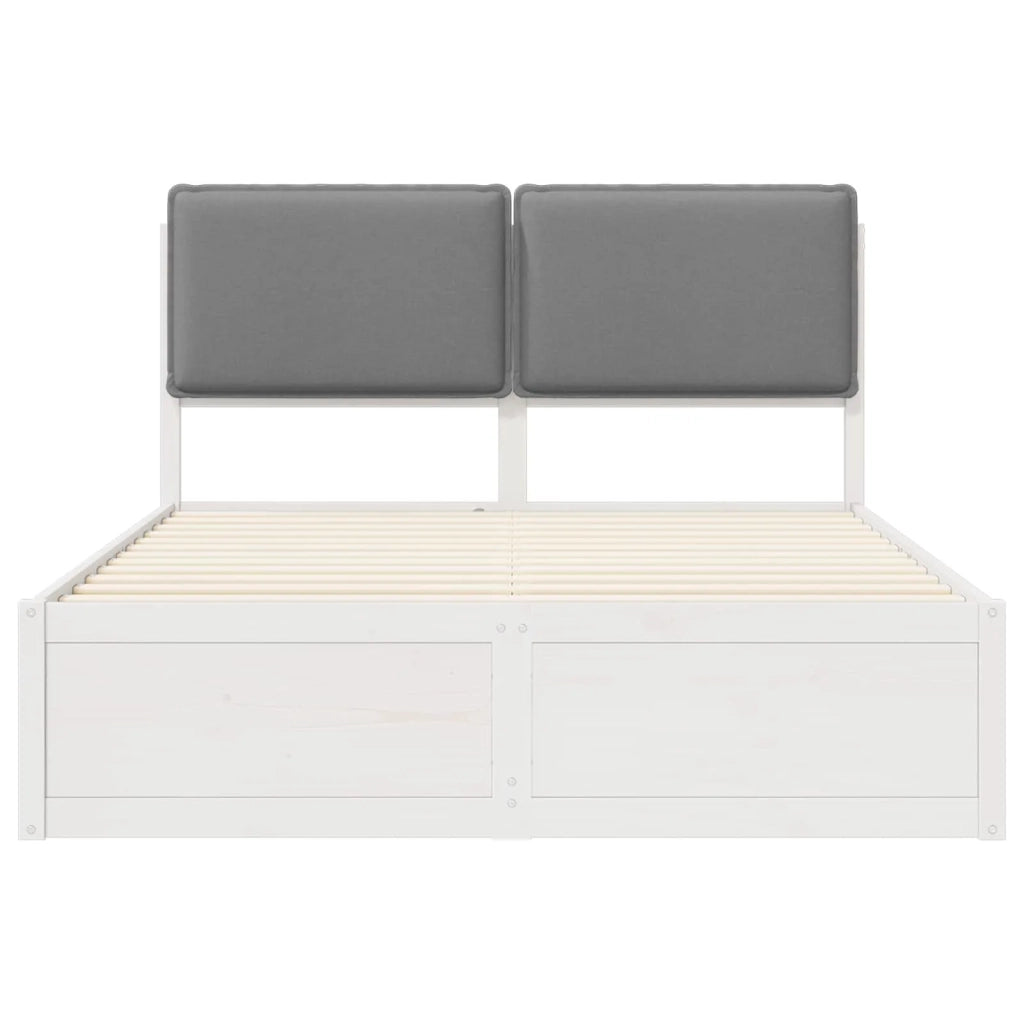 Letto con Testiera Rivestita Grigio chiaro 160 x 200 cm