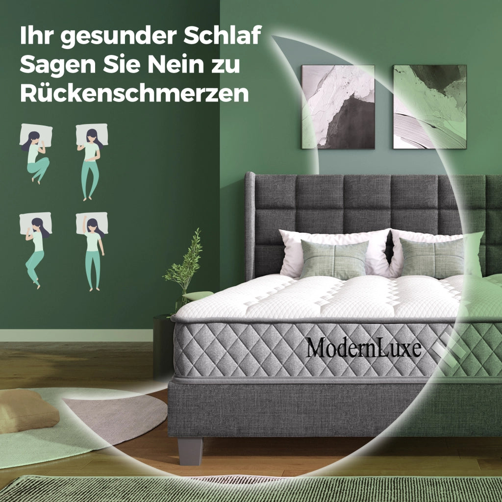 Letto singolo imbottito 90 × 200 cm contenitore in lino beige con testiera USB Type-C e materasso incluso