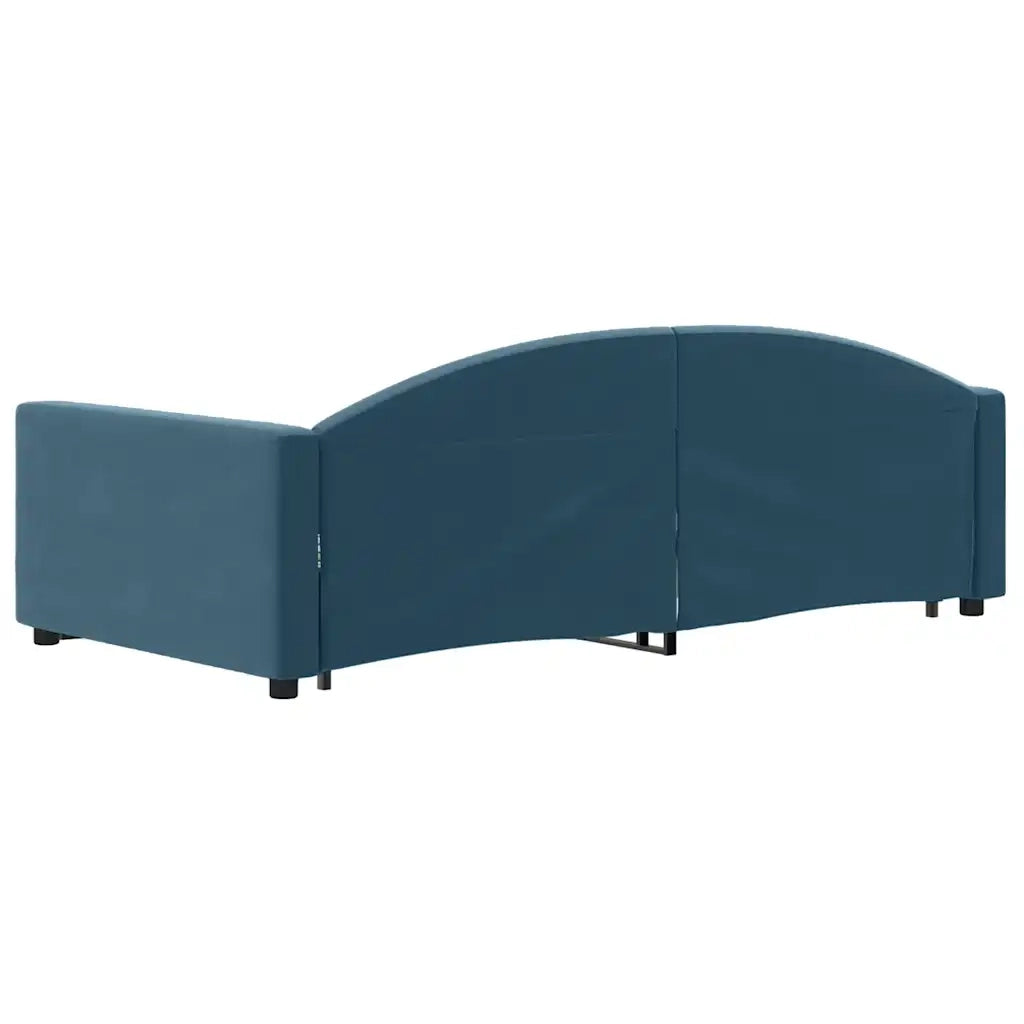 Divano Letto Estraibile con Cassetti-Sofa Letto-Daybed Blu 90x200 cm in Velluto 535646