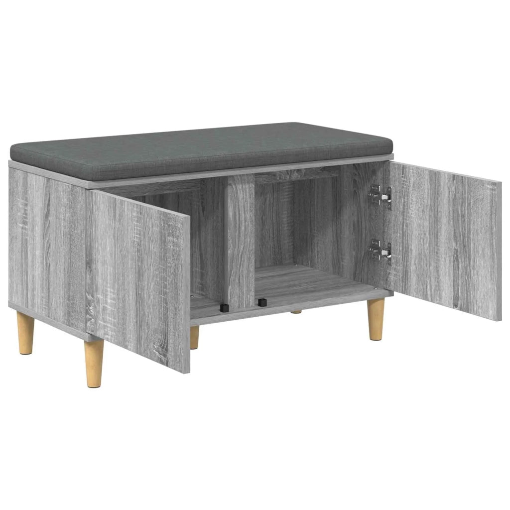 Panca per ingresso con cuscino Sonoma grigia 80 x 38 x 46 cm