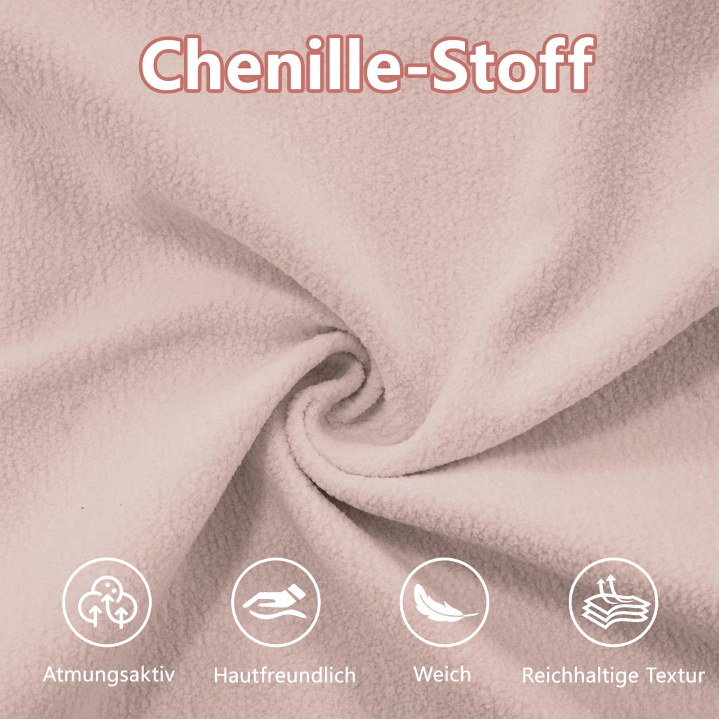 Divano modulare in chenille rosa con ottomani mobili configurabile ad angolo; lineare o a U con seduta profonda
