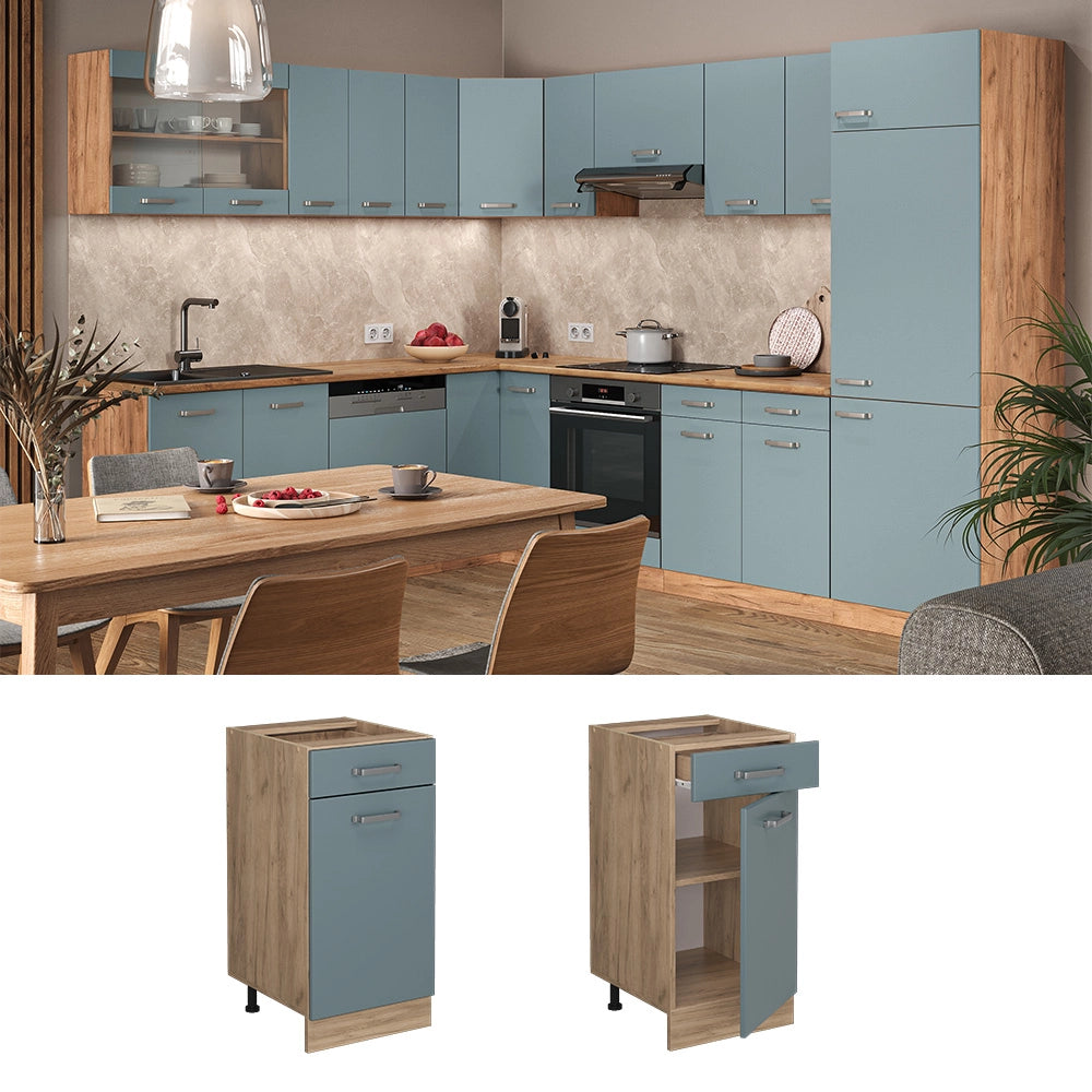 Vicco Mobiletto base per cucina Grigio-blu 40 cm senza piano di lavoro