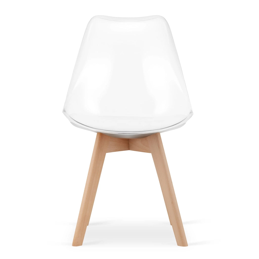 Sedia VALORA RIXK - Trasparente con gambe naturali x 2