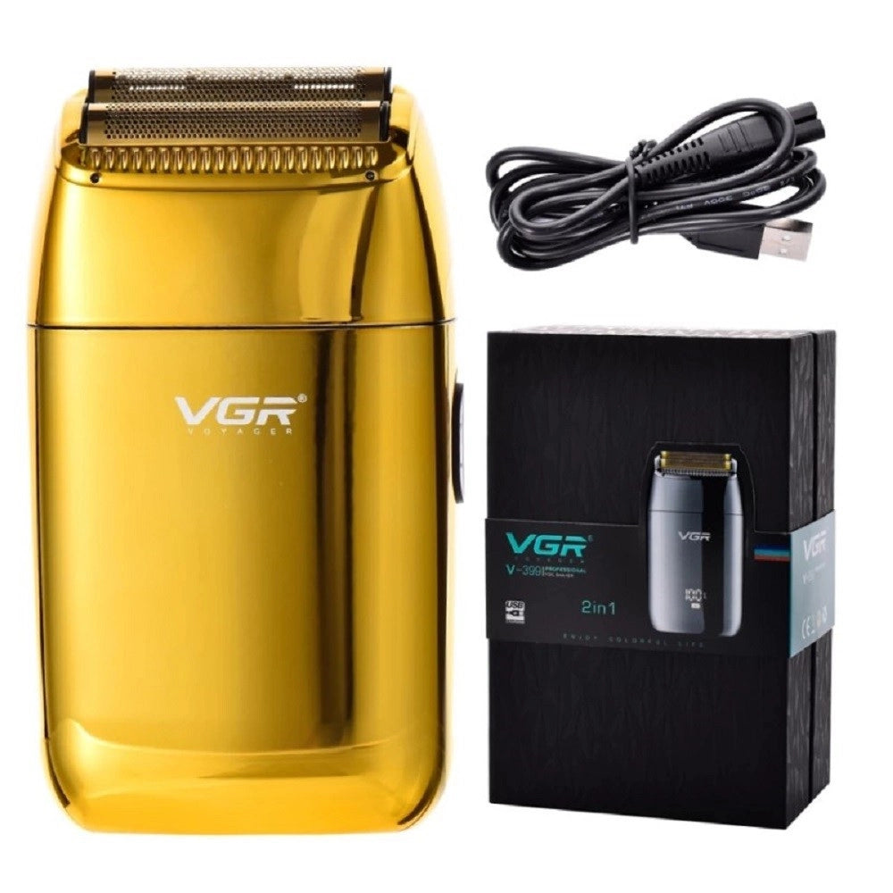 Trade Shop - Mini Rasoio 2in1 Doppia Testina Elettrico Ricaricabile Portatile Display Vgr 399 -