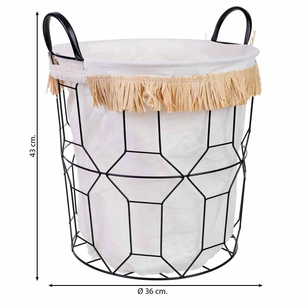 Cesto in metallo e tessuto D36x36/43