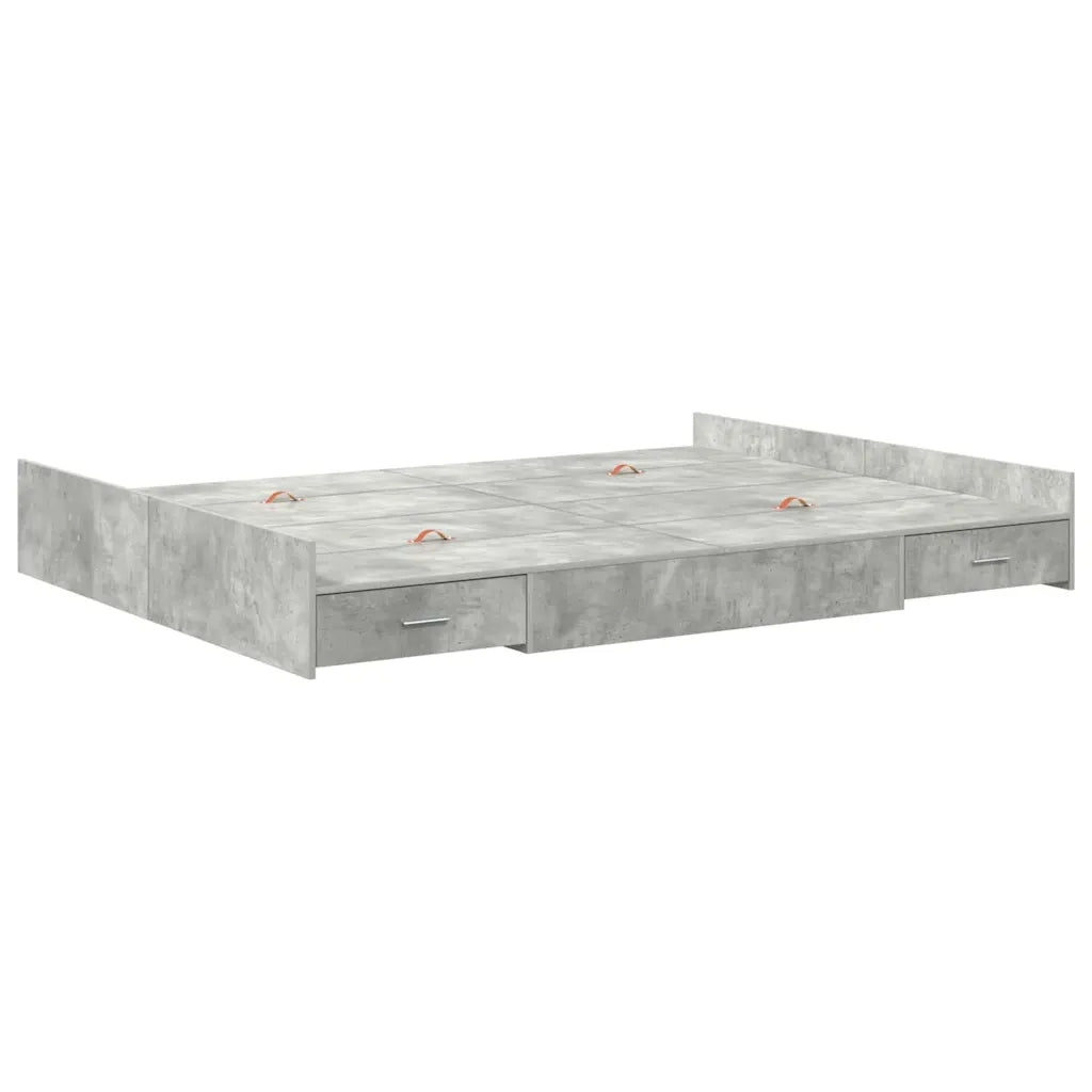 Struttura letto con contenitore Grigio cemento 135 x 190 cm 3335320