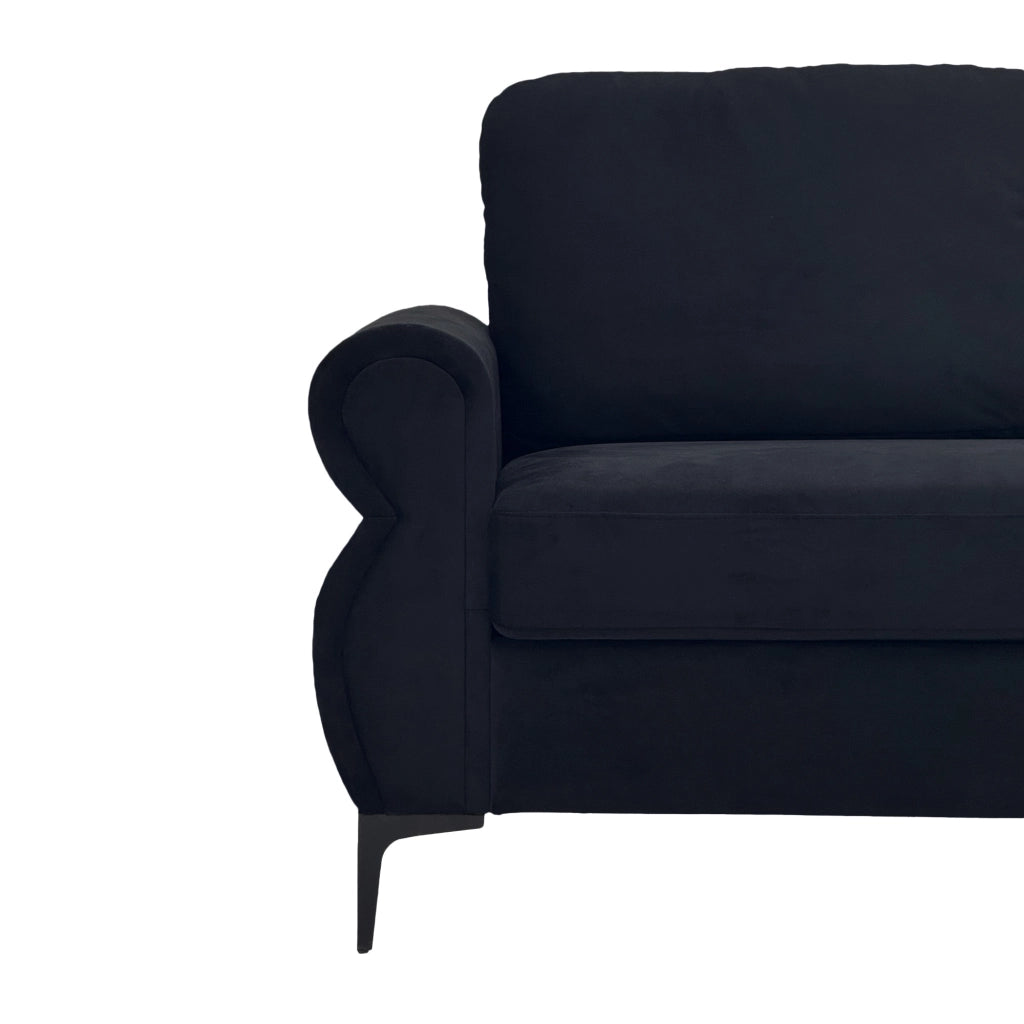 Divano 2 Posti Compatto ¨C MINIMAL ¨C Tessuto Nero