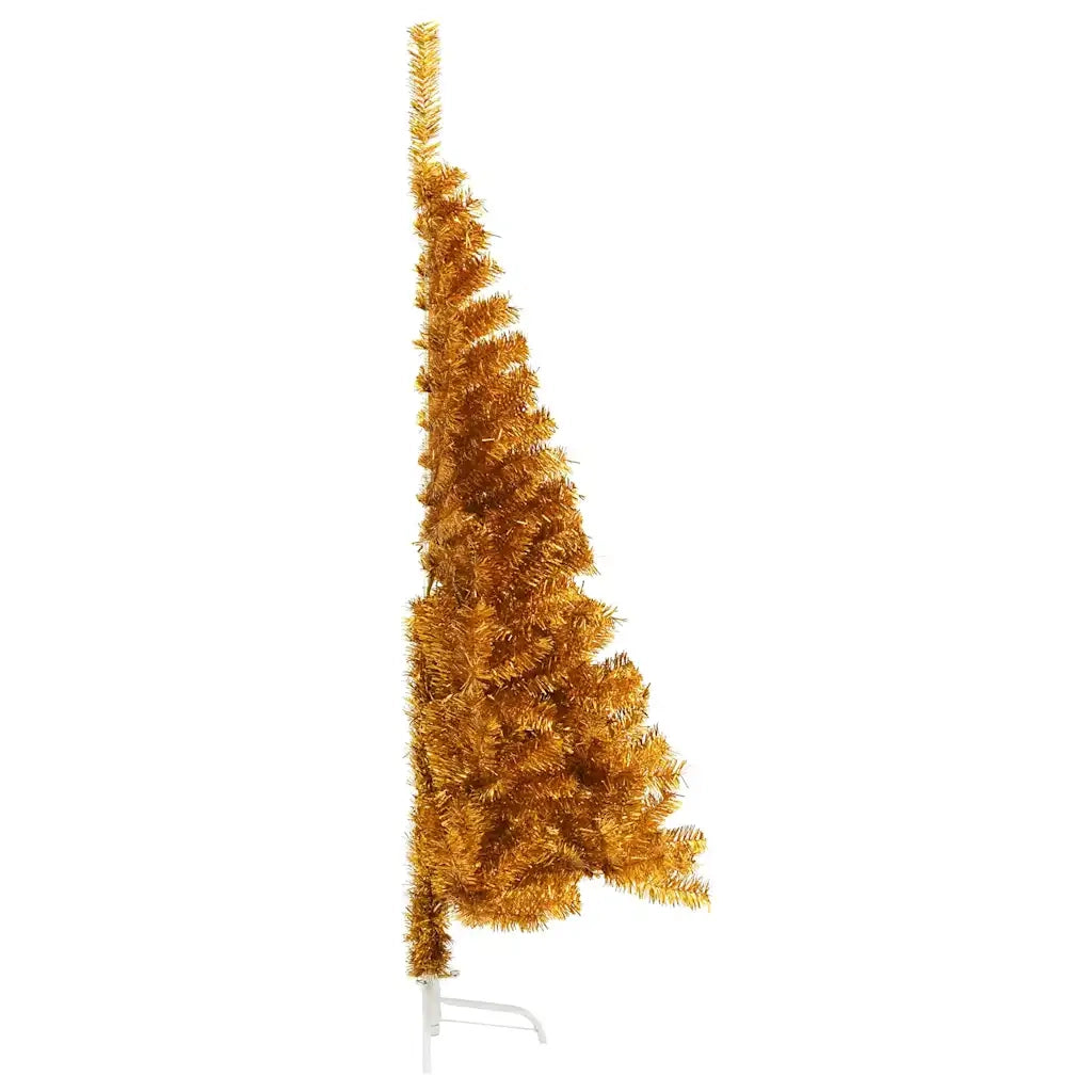 Albero di Natale Artificiale a Metà con Supporto Oro 180 cm PET 344692