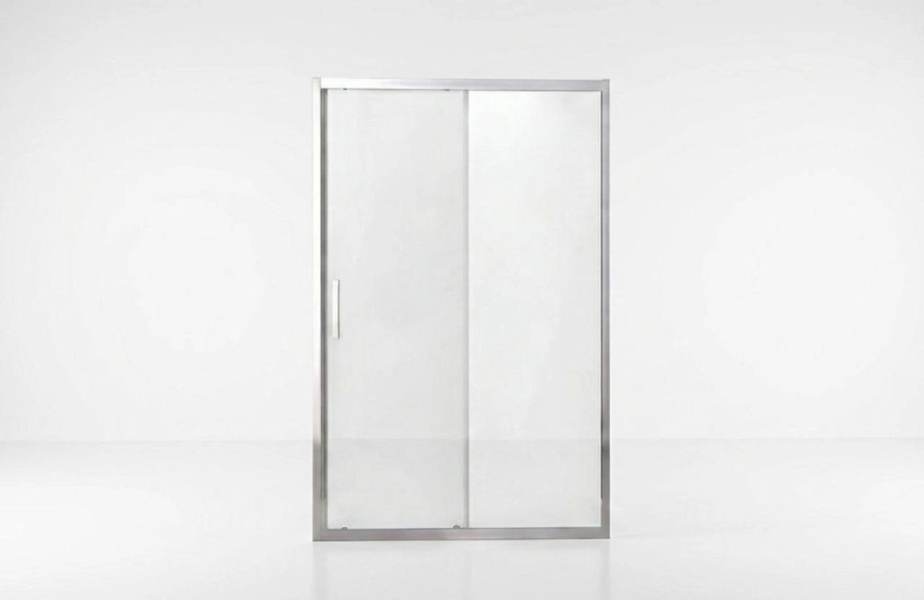 Box doccia a nicchia 140 cm porta scorrevole apertura laterale H190 cm ZEUS - Cromato Lucido