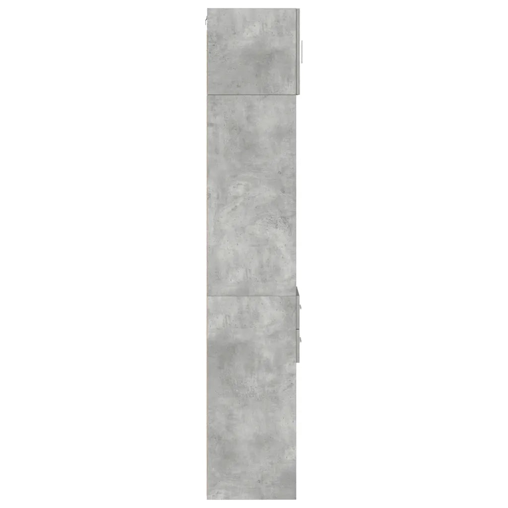 Mobiletto da bagno moderno e sottile 30 x 42,5 x 225 cm grande capacità finitura opaca in legno composito grigio cemento 02_0055555
