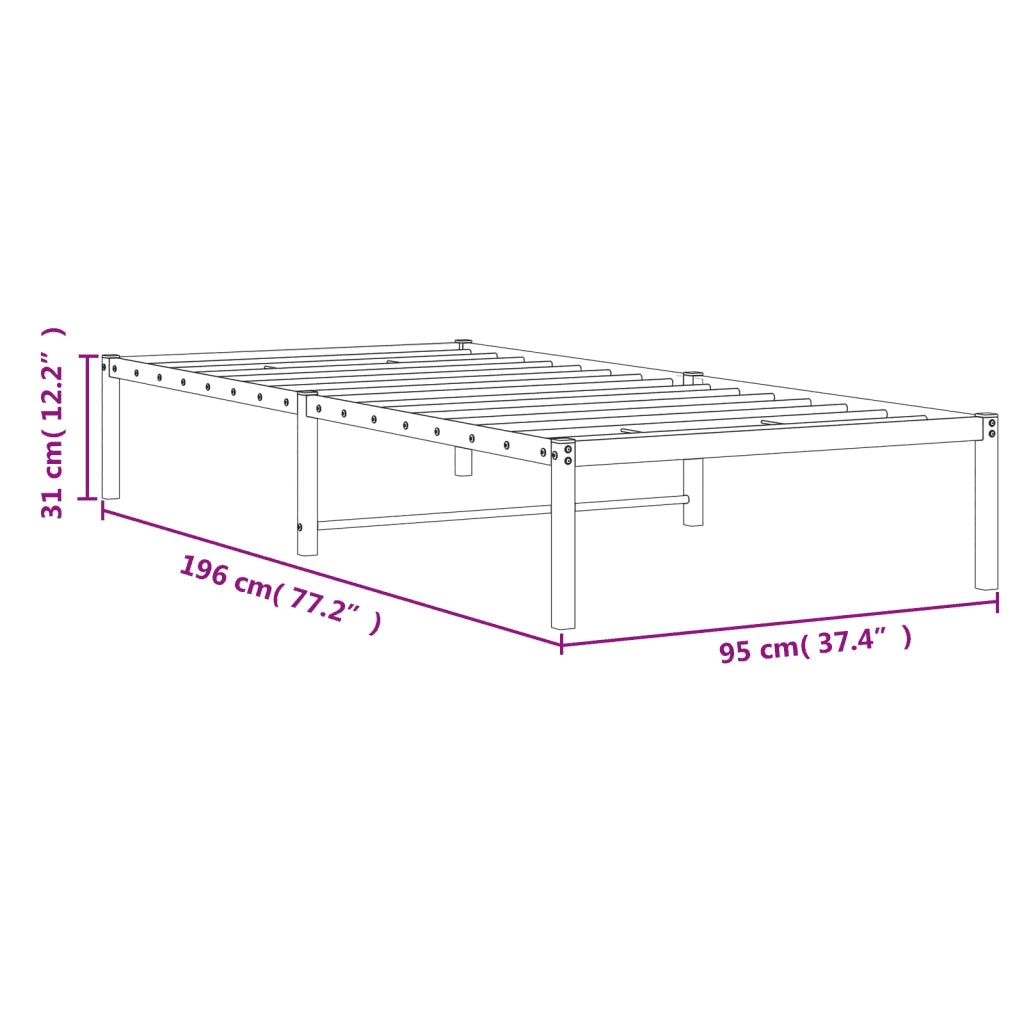 Giroletto-Struttura Letto in Metallo Bianco 90x190 cm