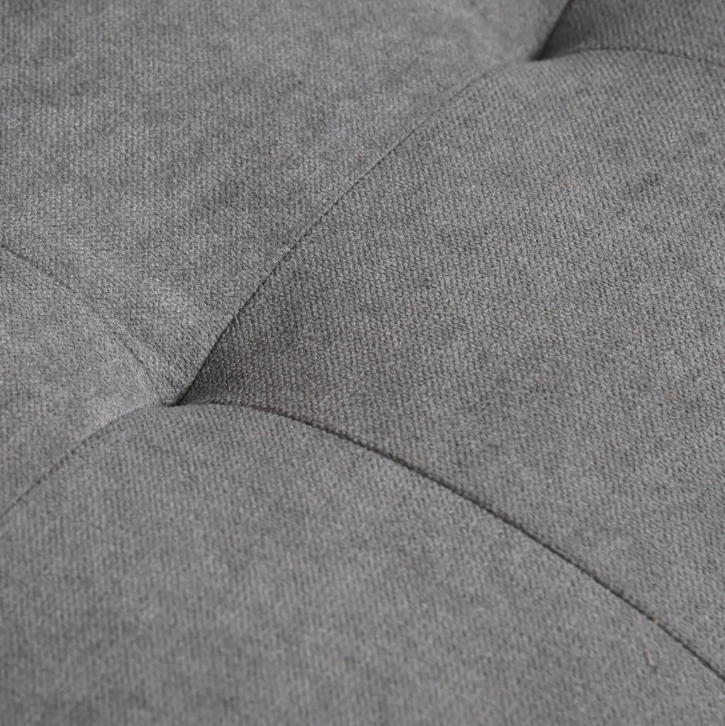 Divano 2 posti in cotone grigio con cuscini removibili e struttura in legno di gomma 117x62x78 cm