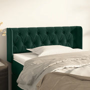 Testiera ad Orecchio-Testata con Orecchie Verde Scuro 103x16x78/88 cm in Velluto 759977
