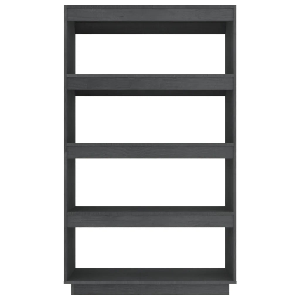 Libreria Divisorio-Scaffale per Libri-Mobile di Stoccaggio Grigio 80x35x135 cm Legno Massello di Pino