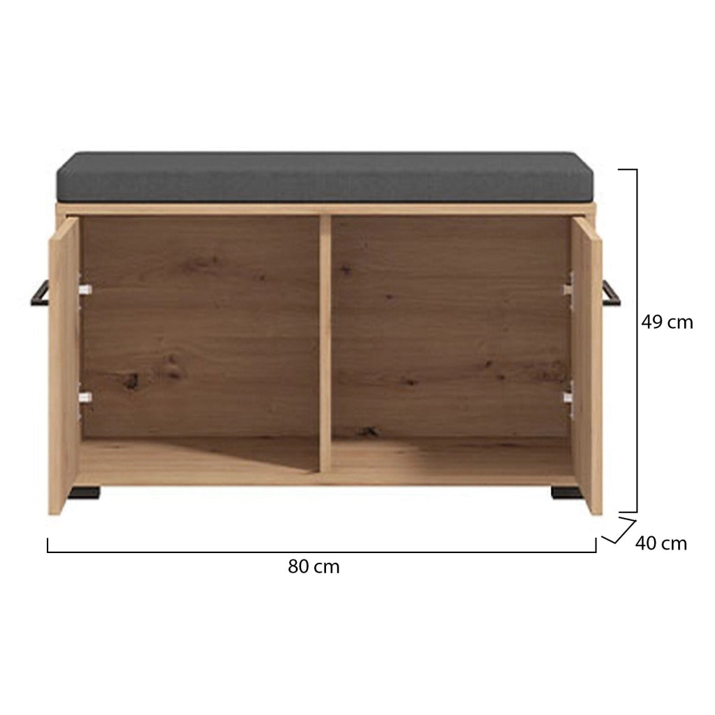 Pincara, Mobile da Ingresso un Ripiano, 80x40x49h cm Marrone Rovere Nodi