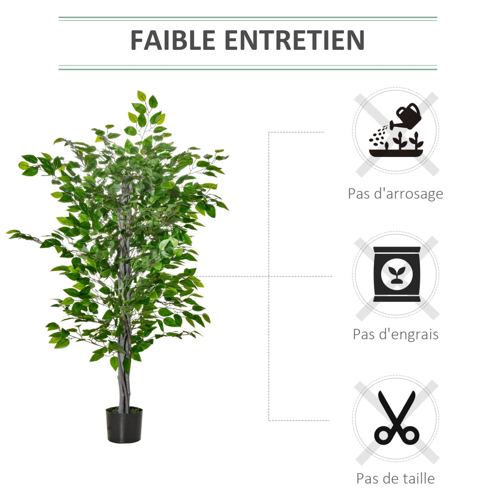 Pianta Artificiale Ficus ¨C zephmum ¨C Verde H.135 cm con Vaso