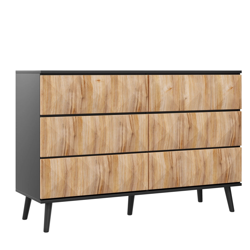 Sideboard moderno 120x40x85 cm con 6 cassetti