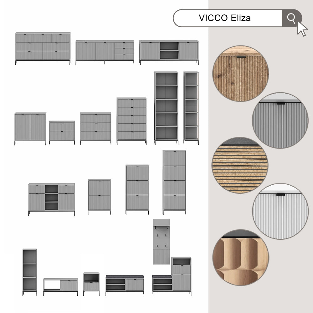 Vicco Comodino Bianco 66 x 60 cm con 2 cassetti