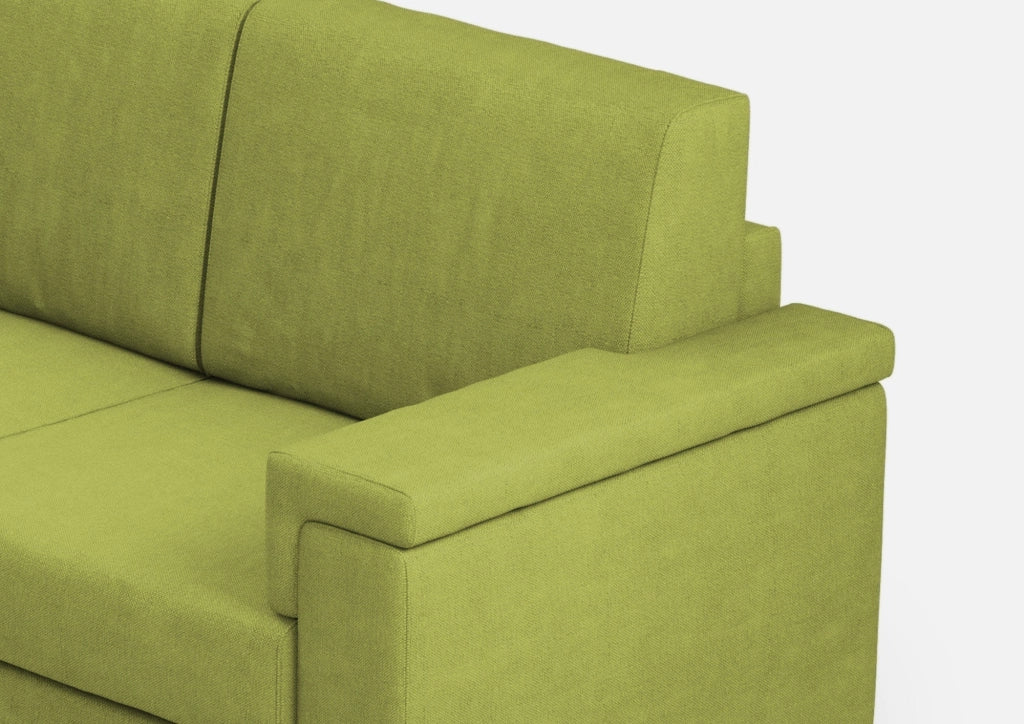 Divano Angolare 5 Posti 246x246x85 cm Marrak in Tessuto Verde