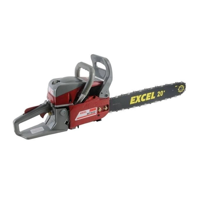 Excel 58285 MT500 Motosega a Scoppio 49.2 CC con Barra 50 cm Peso 7.5 Kg Lubrificazione Automatica Freno Catena Impugnatura Antivibrante colore Rosso