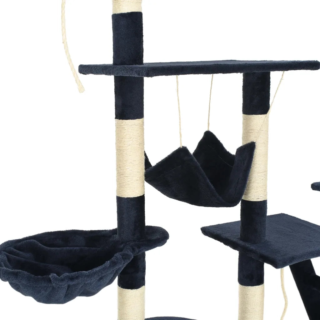 Albero per Gatti con Tiragraffi in Sisal 230-250 cm Blu 170621